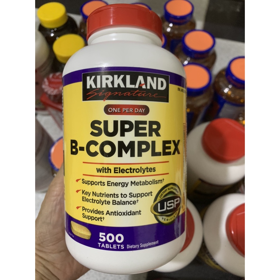 Viên uống Super B - Complex Kirkland 500 viên bổ sung Vitamin B tổng hợp của Mỹ