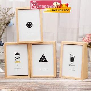 Hộp nhạc gỗ khiểu khung ảnh trang trí để bàn 2 trong 1 cổ điển