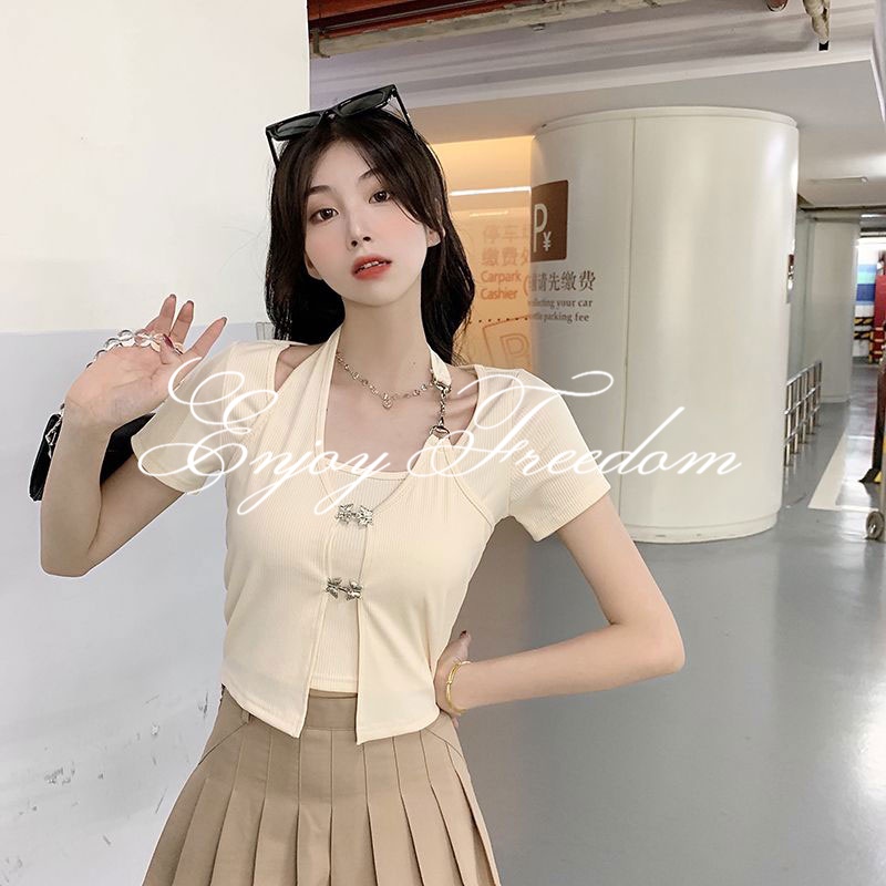 Áo Thun Dáng Ôm Cổ Yếm Lệch Tà Thời Trang Cá Tính Cho Nữ