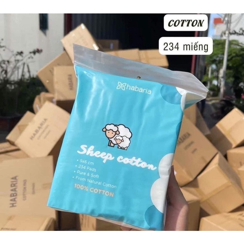 Bông Tẩy Trang Cừu Habaria Sheep Cotton 234 Miếng