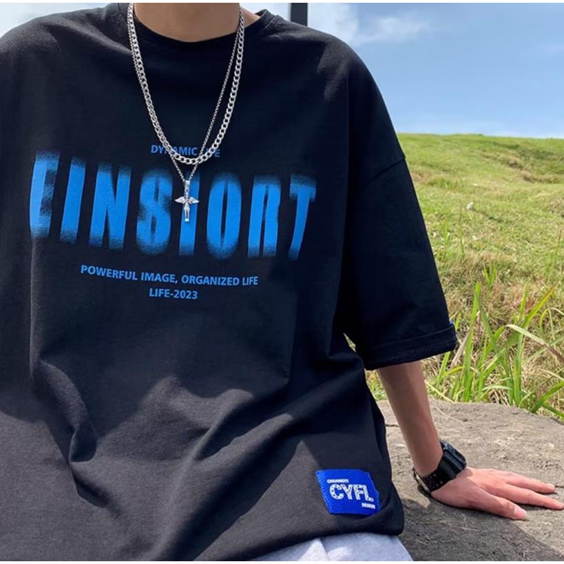 Áo Thun Cotton Tay Ngắn Cổ Tròn Dáng Rộng In Hình Cá Tính Phong Cách Nhật Bản Hợp Thời Trang Cho Nam Size M-5XL PELB526