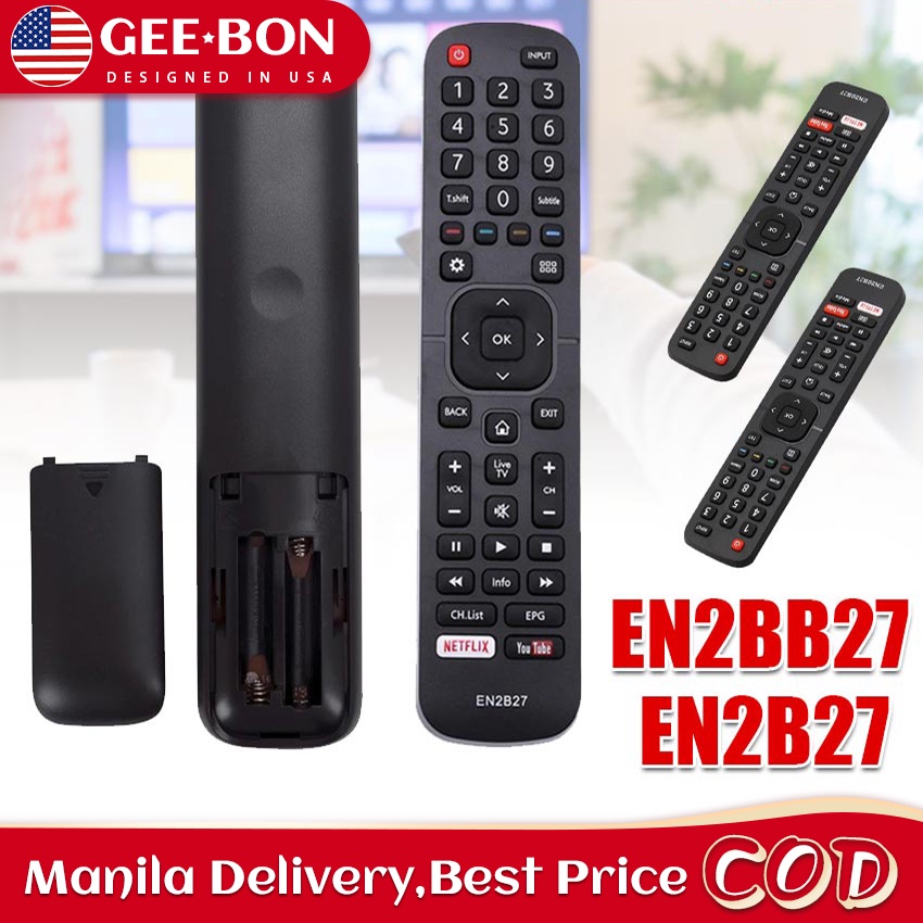 GEEBON Điện tử Smart TV Điều khiển từ xa Công tắc TV không dây cho Hisense EN2BB27 EN2B27