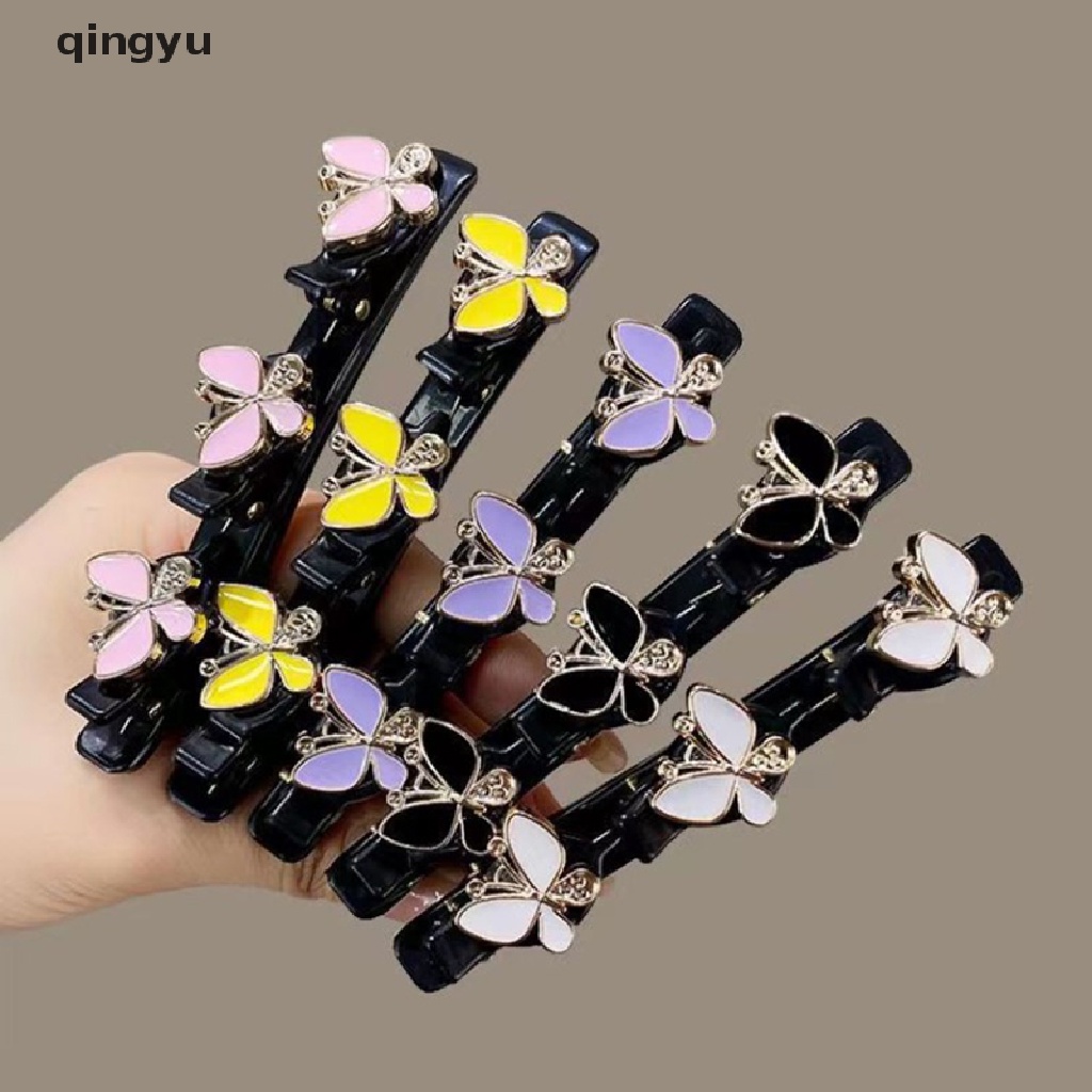 Qingyu Kẹp Tóc Thắt Bím Đính Đá Lấp Lánh Thời Trang Dành Cho Nữ