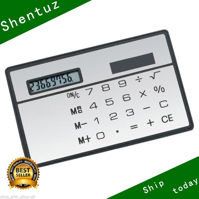 Máy Tính Thẻ Năng Lượng Mặt Trời Cầm Tay Mini Siêu Mỏng