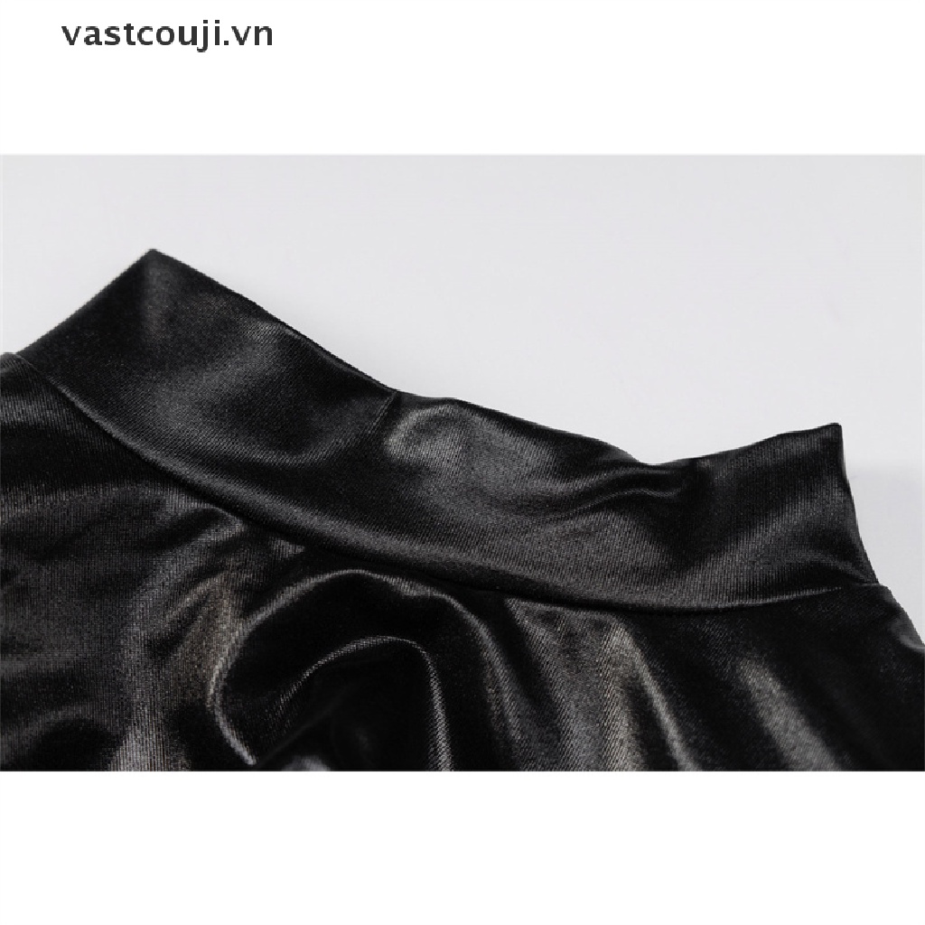 Đầm Da Pu Tay Dài Cổ Lọ Ôm Dáng Quyến Rũ Hợp Thời Trang