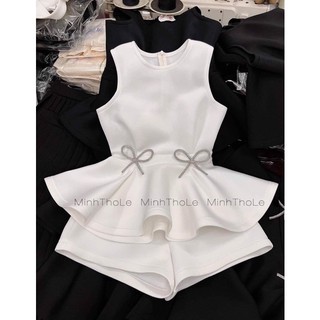 NƠ ĐÁ THẮT SẴN SIZE 12cm có ghim cài ( đá 6mm)