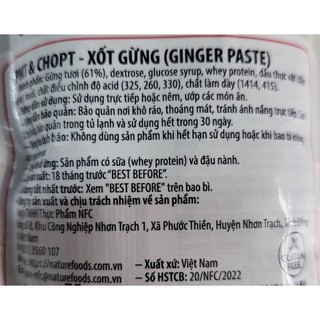 [túi 75g] XỐT GỪNG [VN] PIKT CHOPT Ginger Paste