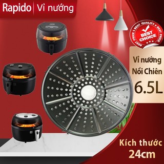 Vỉ nướng nồi chiên không dầu chống dính 24 cm, thay thế cho nồi chiên không dầu Rapido 6.5l và các loại cùng kích thước