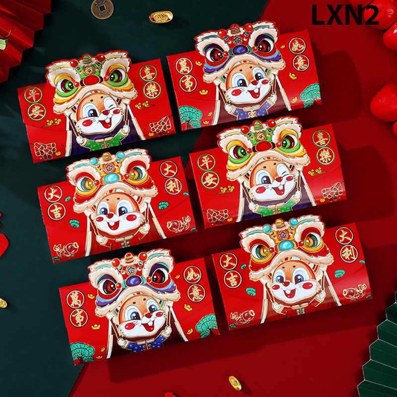 Lốc 6 bao lì xì lớn phong thư chú thỏ 2023 Quý Mão