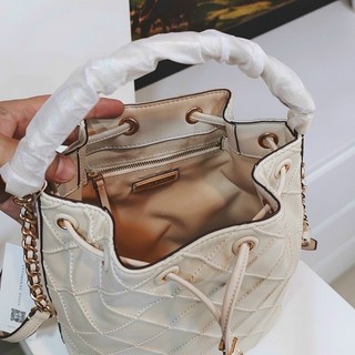 Túi bucket nữ da thật trần ô xinh xắn