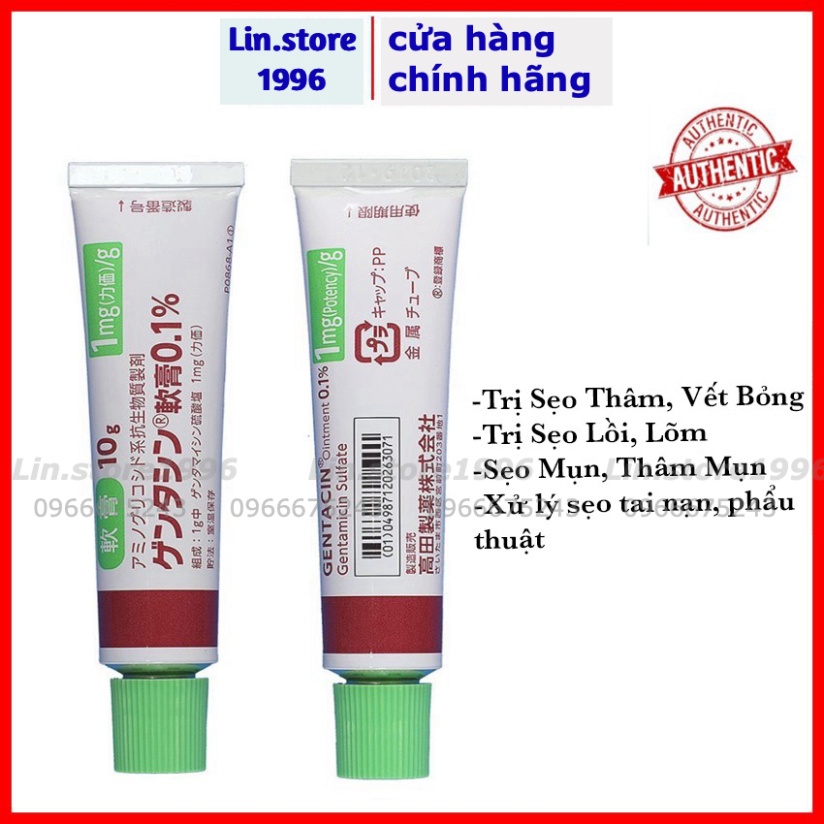 Kem Giảm Sẹo gentacin Nhật Tuýp 10g chính hãng