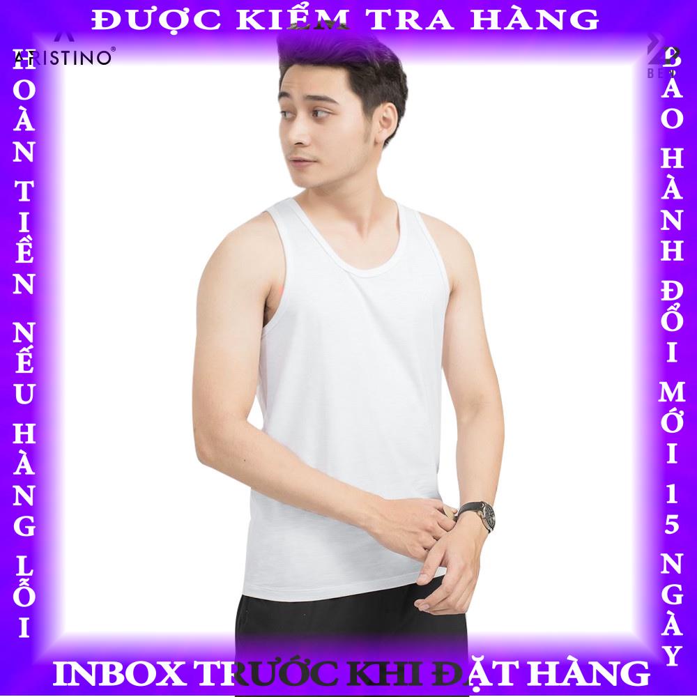 Áo Ba Lỗ Thể Thao Nam Cao Cấp Aristino Benzmen Form Dáng Rộng Màu Trắng Chất Liệu Cotton Thoáng Mát - Bc21 trantu