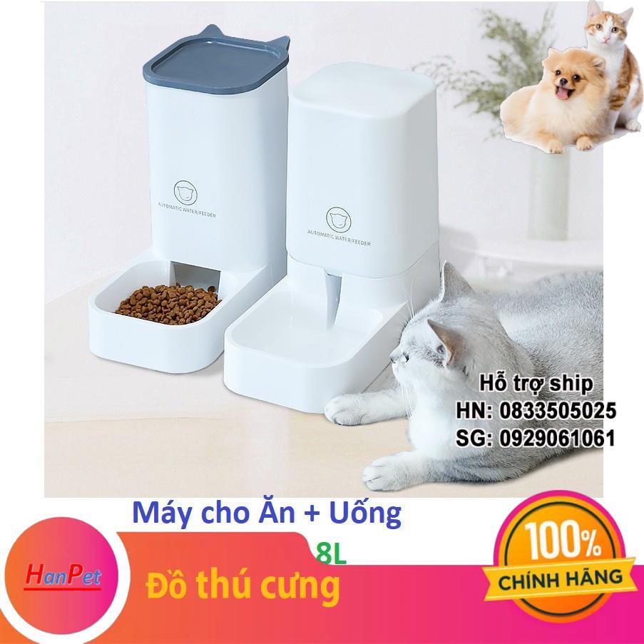 Máy cho chó mèo ăn uống bán tự động dành cho chó mèo lớn Loại có bồn chứa 3,8 lít- Bộ Bát cho chó mèo ăn và uống/