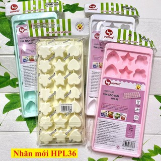Khay đá trái tim, ngôi sao, hoa mai HPL36 cao cấp HOFACO - Khuôn làm đá viên an toàn, tiện lợi