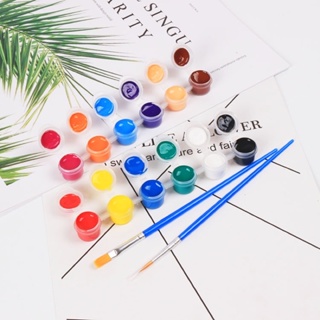 Bộ 6/12 màu vẽ Acrylic( tặng kèm cọ) dùng để tô tranh/tô tượng/ tô đất sét...