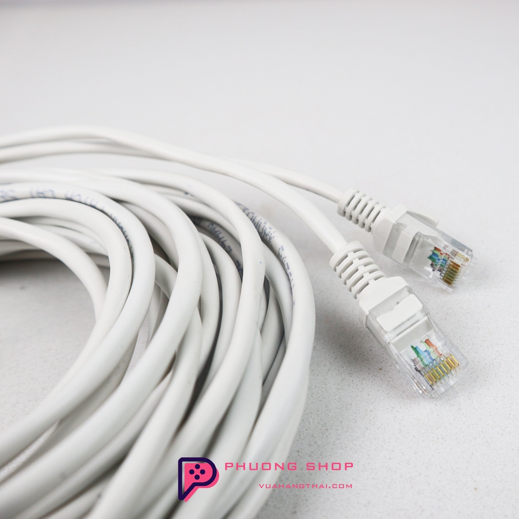Dây Cáp Mạng Bấm Sẵn 2 Đầu Đúc UTP Cat 5E 666, Dây Cáp Internet 3M, 5M, 10M, 15M, 20M