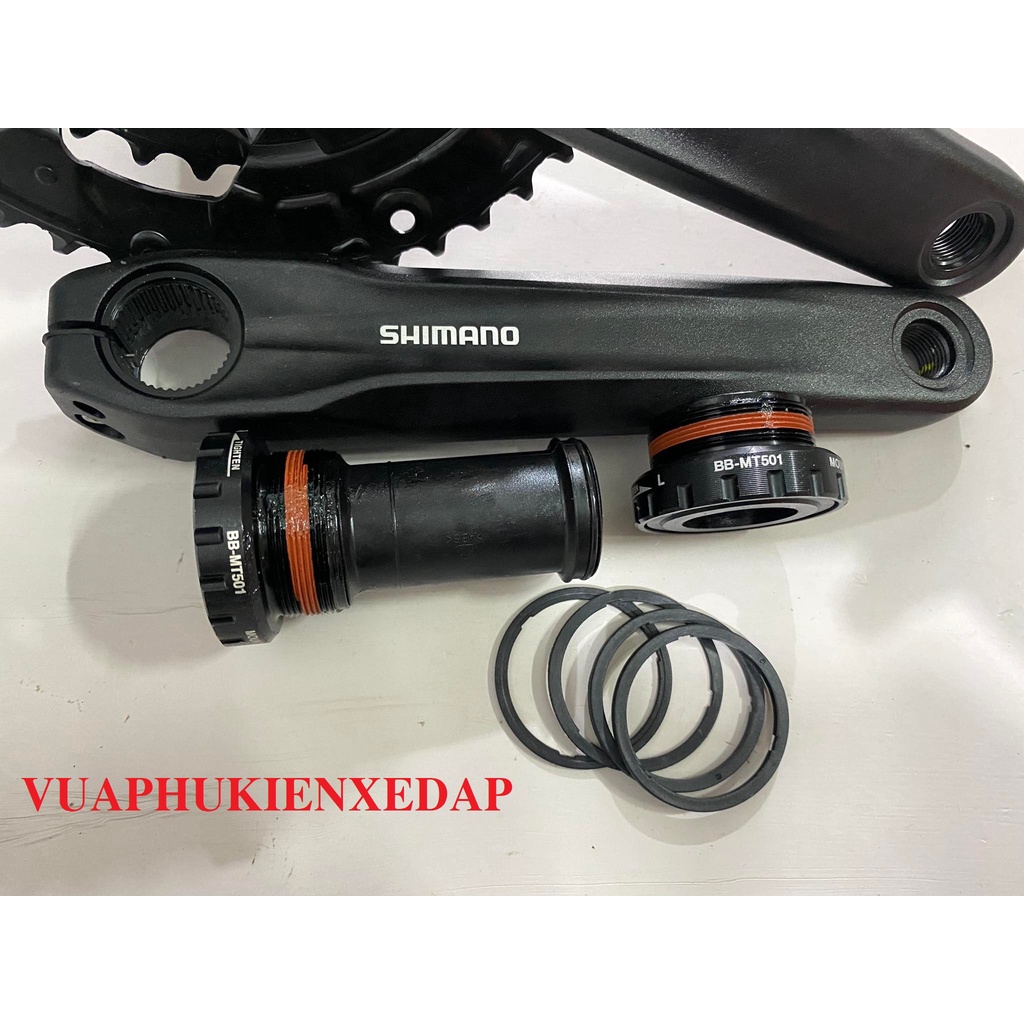 Bộ đùi đĩa Shimano Trục rỗng FC-MT210 3 tầng Chính hãng