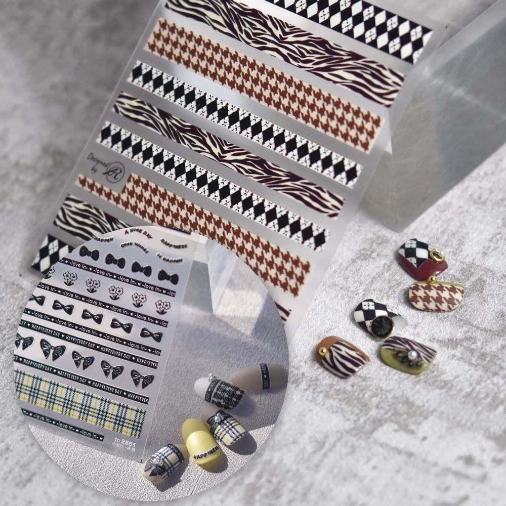 LOMBARD Miếng Dán Trang Trí Móng Tay Họa Tiết Hình Thoi / Chữ Tiếng Anh Thời Trang Cho Nữ