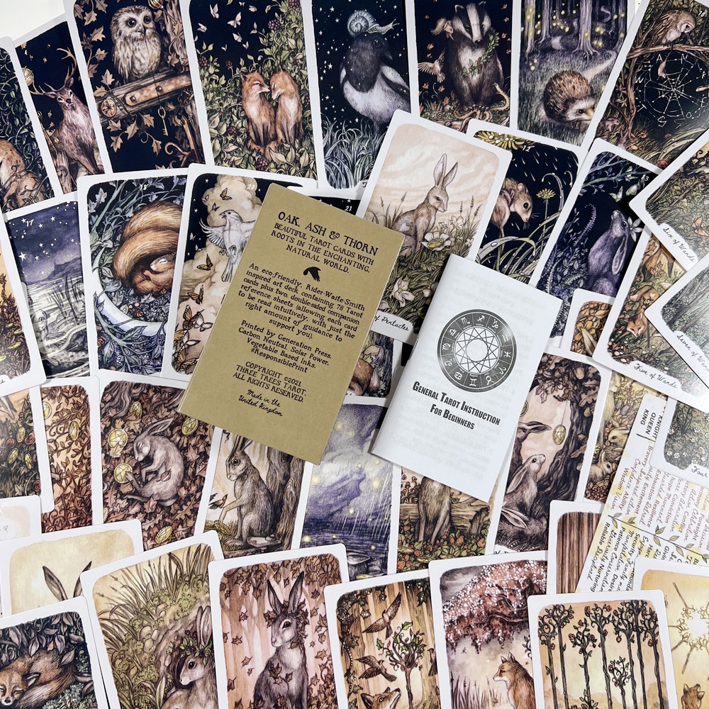 Bộ Bài Oak Ash Thorn Tarot 78 Lá Bài 7x12 Cm Tặng Đá Thanh Tẩy S143