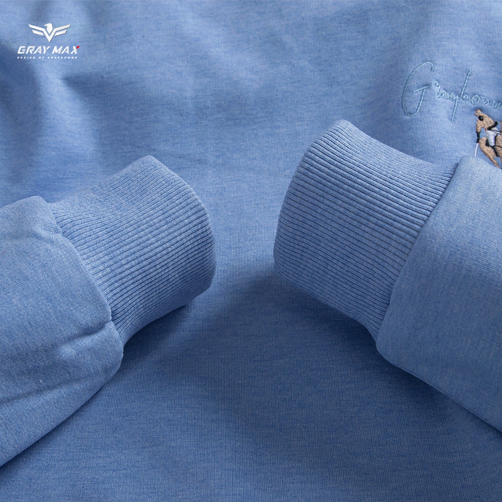 Áo nỉ dài tay nam cổ tròn cao cấp , co giãn nhẹ, bền màu, không bai giãn Grayhomme