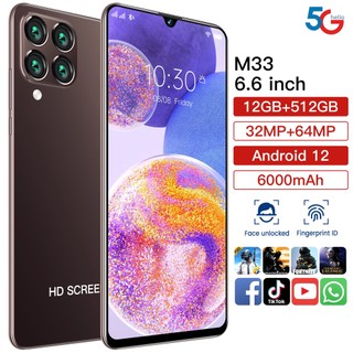 Điện Thoại di động mới tinh M33 nguyên bản 2023 HD màn hình lớn Video hỗ trợ trò chơi 5G Máy ảnh HD giảm dien thoai