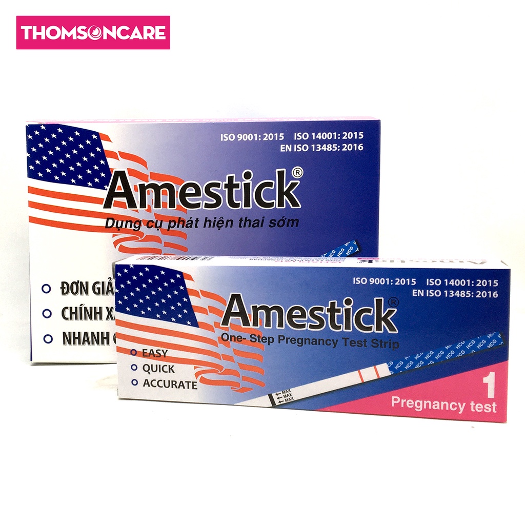 Que thử thai Amestick Tanaphar Hộp 12 que - dụng cụ phát hiện có thai sớm, nhanh chóng, chính xác, đơn giản
