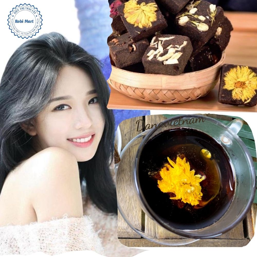 Trà hoa cúc đường nâu trọng lượng 1kg - hình thật