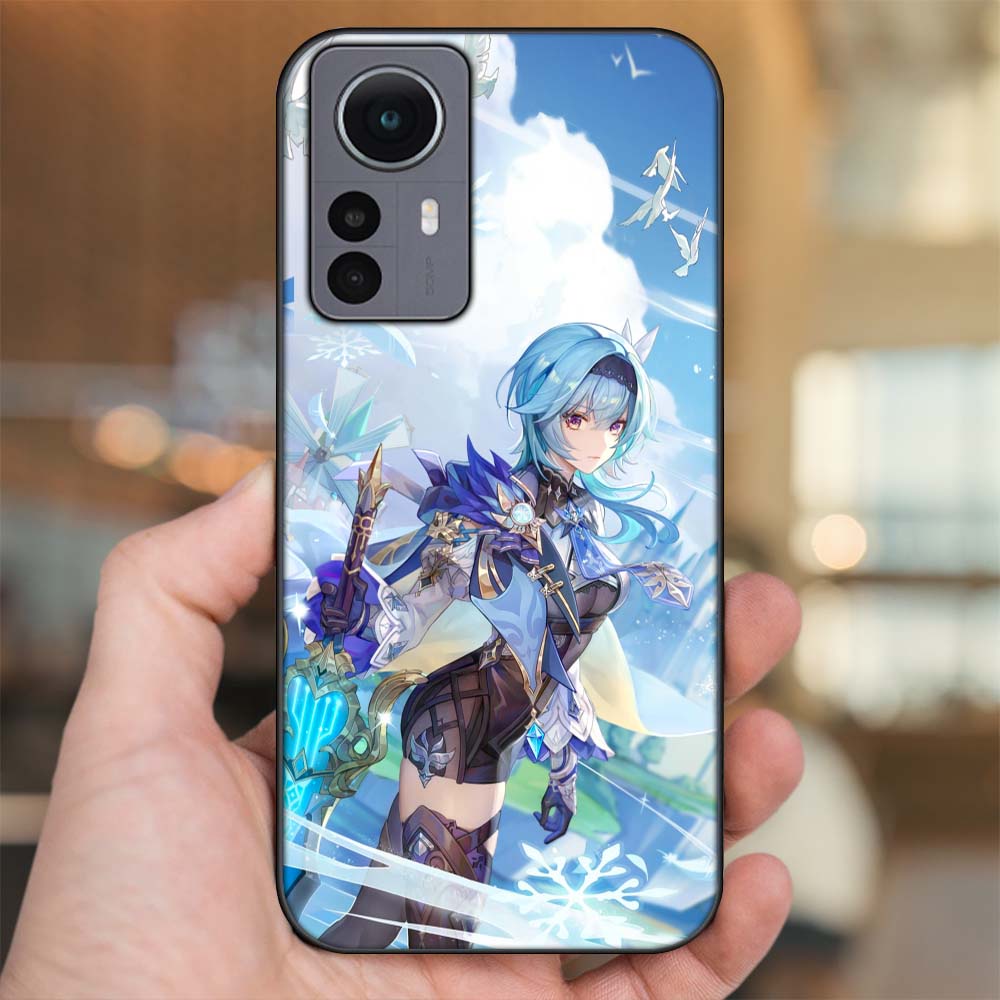 Ốp lưng Xiaomi 12 Pro 5G viền đen in hình Eula Genshin Impact