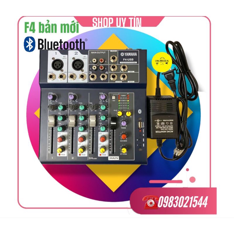 MIXER BÀN TRỘN ÂM THANH YAMAHA F4 USB CÓ BLUETOOTH