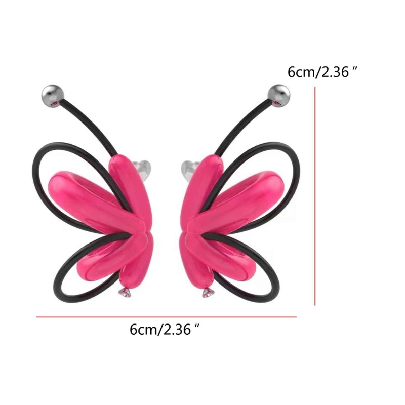 Cặp Bông Tai Bươm Bướm Bằng Nhựa Thời Trang Nữ