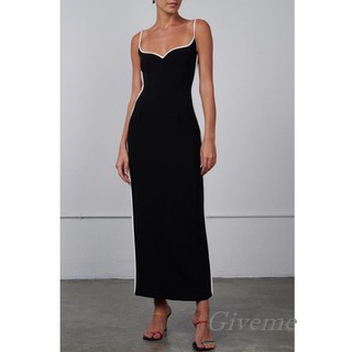 Givenme Đầm Hai Dây Màu Đen Thời Trang Mùa Hè Cho Nữ