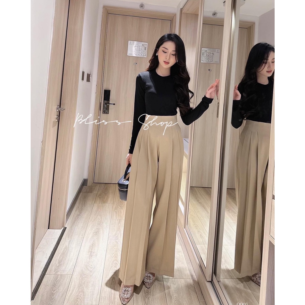 Q005 - Quần suông ống rộng dập ly