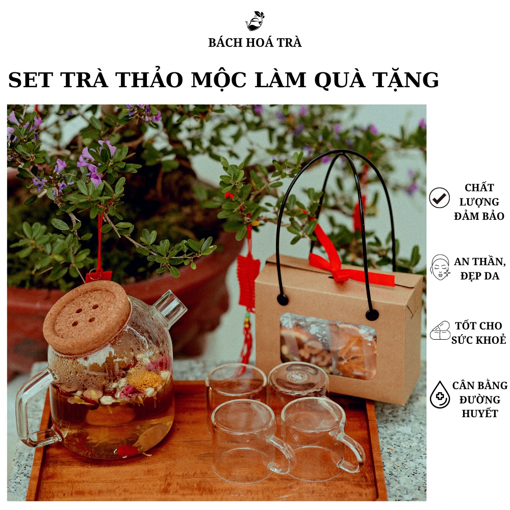 Set trà thảo mộc làm quà tặng, trà thảo hoa đẹp da, đẹp dáng, thanh nhiệt giải độc, chống lão hoá - Bách Hoá Trà