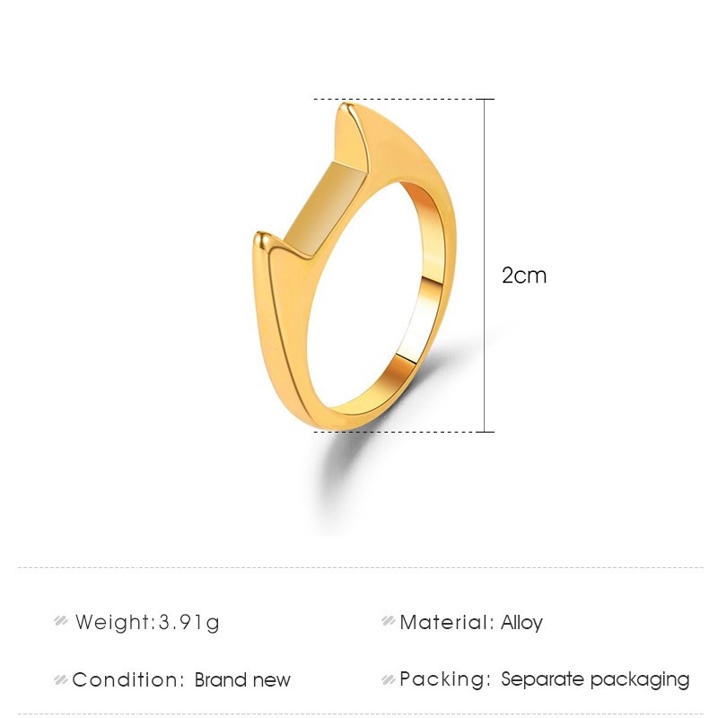 Nhẫn Kim Loại Hình Mèo Dễ Thương