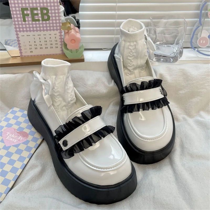 Giày oxford quai phối viền bèo tiểu thư