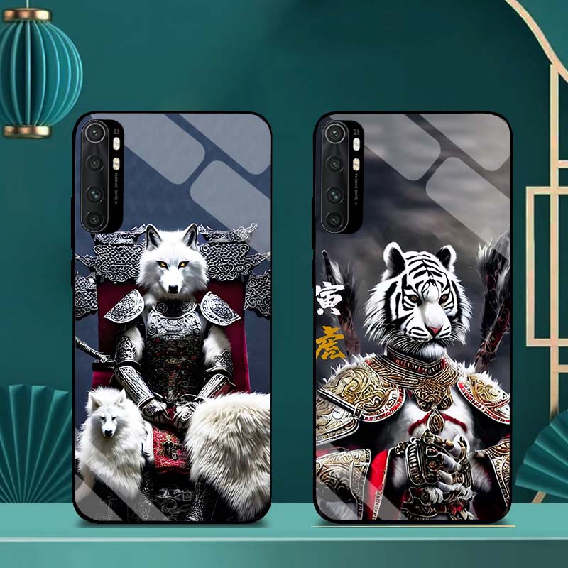 Ốp Lưng XIAOMI MI NOTE 10, MI NOTE 10 LITE, MI NOTE 10 PRO lưng kính cường lực Cao Cấp, Thiết Kế 12 con giáp chiến binh