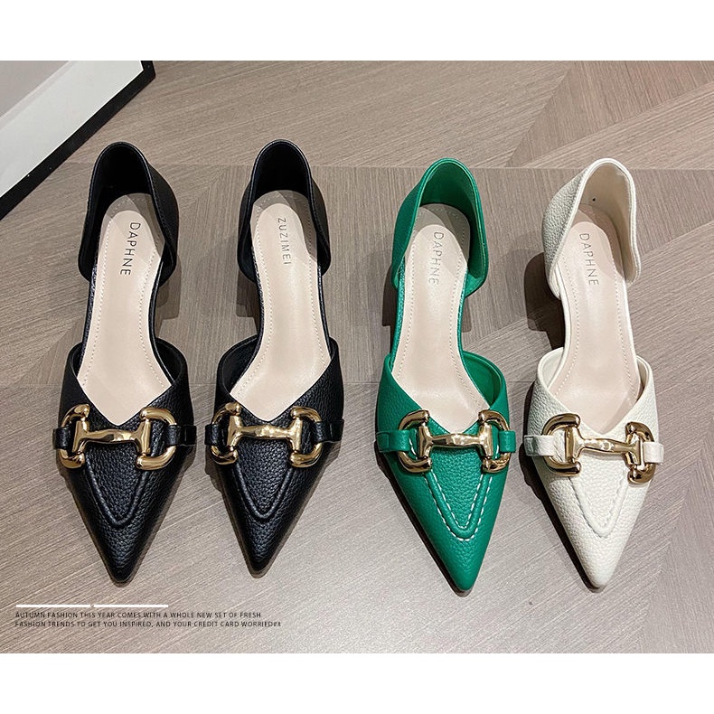 Giày Cao Gót Da Mềm Mũi Nhọn Phong Cách Retro Pháp Thời Trang Mùa Hè 2022 Cho Nữ