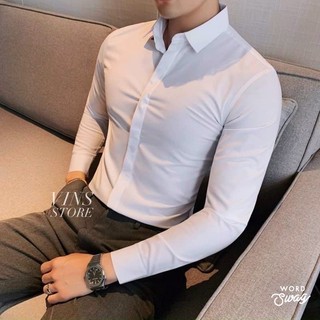 ÁO SƠ MI NAM DÀI TAY TRẮNG ĐEN