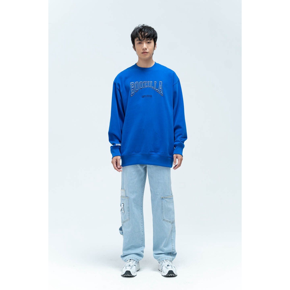 Áo Nỉ Không Mũ Unisex BOO Dáng Oversize Thêu Logo BZL