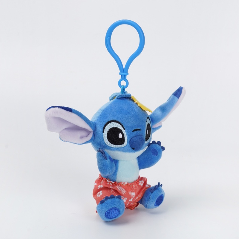 [ CHÍNH HÃNG - CÓ SẴN ] Móc khoá Stitch quần hoa