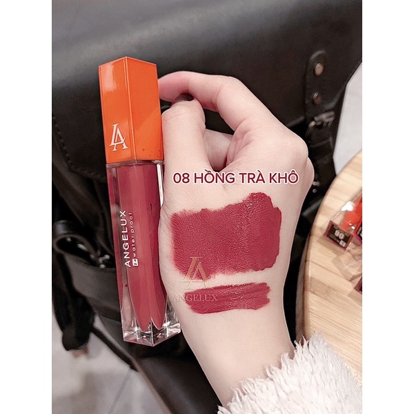 CHÍNH HÃNG SON KEM LÌ ANGELUX HỒNG TRÀ KHÔ 8ml lưu màu 14 giờ màu cực xinh
