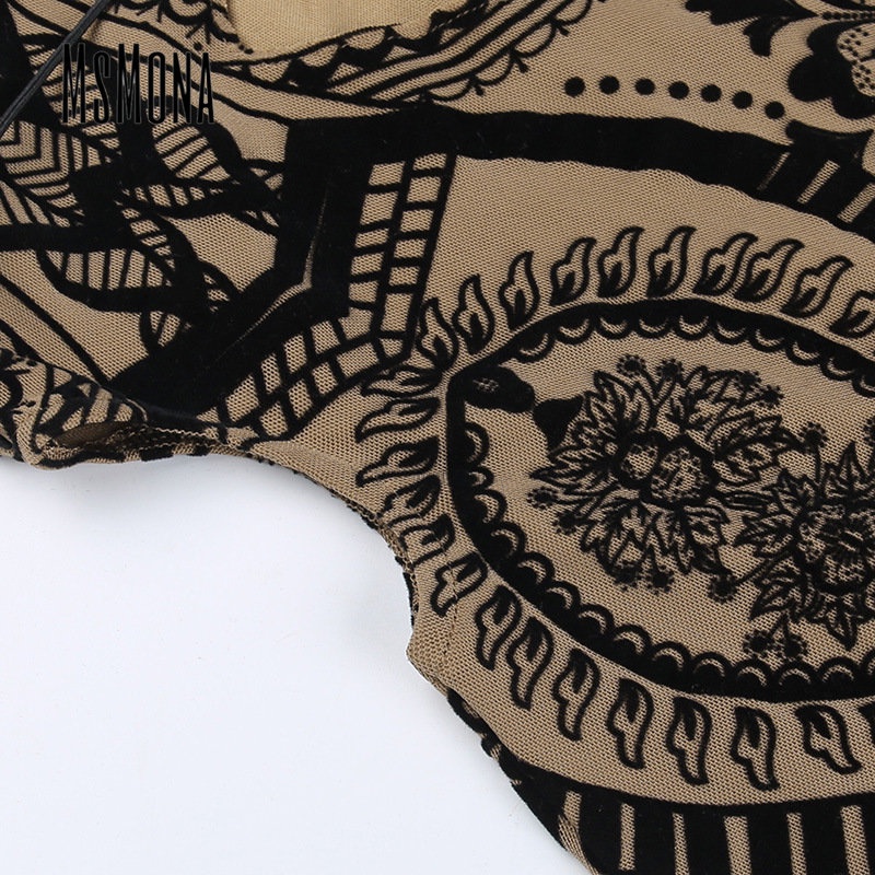 MsMona Đầm Mini Dáng Ôm Không Tay Hở Vai In Họa Tiết Thời Trang 2023 Dành Cho Bạn Nữ