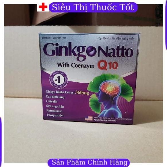 hoạt huyết dưỡng não - GINKGO NATTO With Coenzym Q10 số 1- Ginkgo biloba 360mg - Hộp 100 viên f