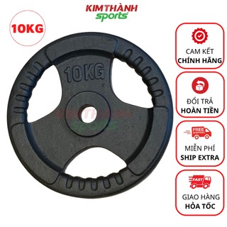 Bánh tạ gang 10kg, tạ gang tập gym lỗ phi 30, đĩa tạ sắt loại 1 giá tốt - KIM THANH SPORT