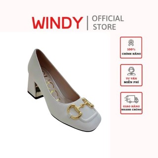 Giày cao gót búp bê mũi vuông khóa windy cg-0580