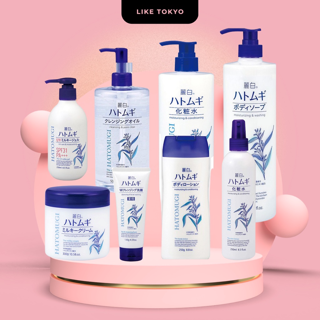 Bộ Sản Phẩm Chăm sóc da Hatomugi Dưỡng Trắng Cấp Ẩm Chiết Xuất ý dĩ Hàng Nhật Nội Địa