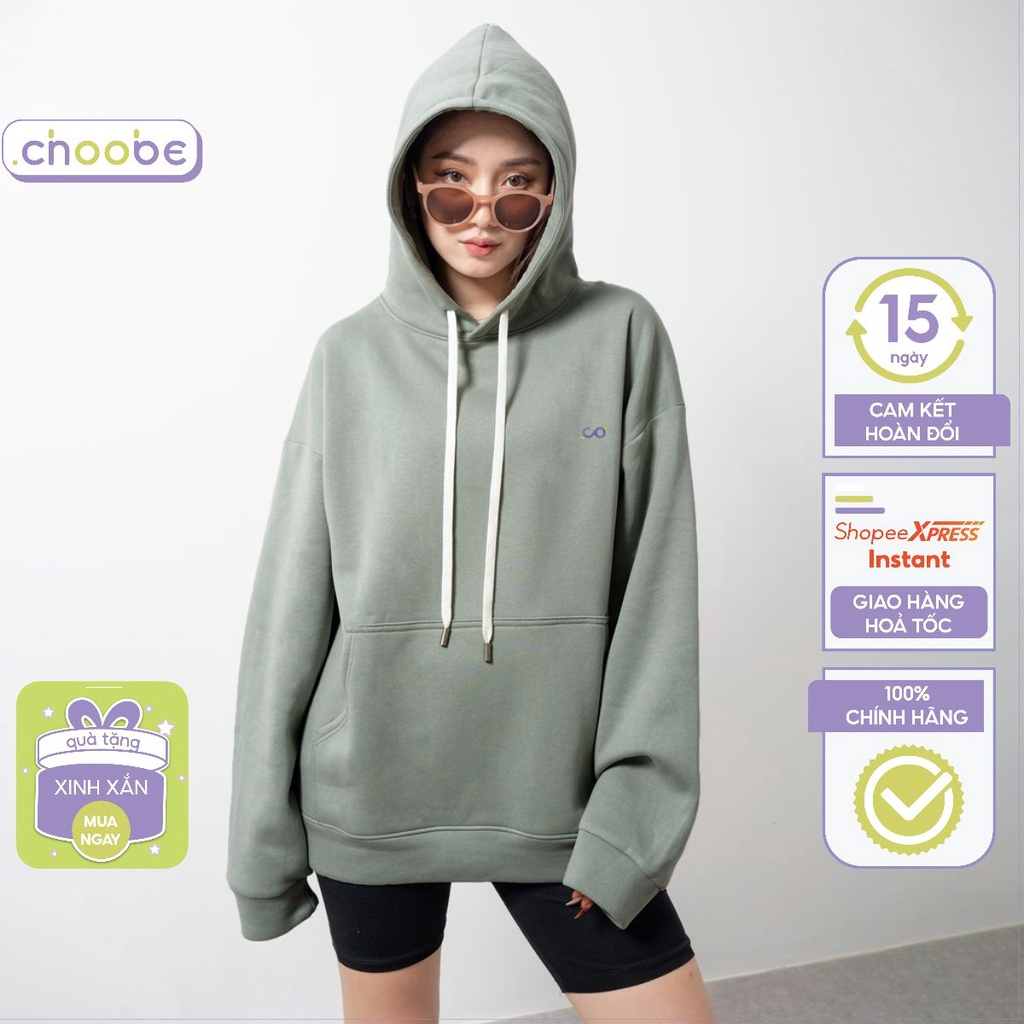 Áo hoodie Choobe unisex form rộng nỉ bông cao cấp thời trang nam nữ oversize ulzzang A82