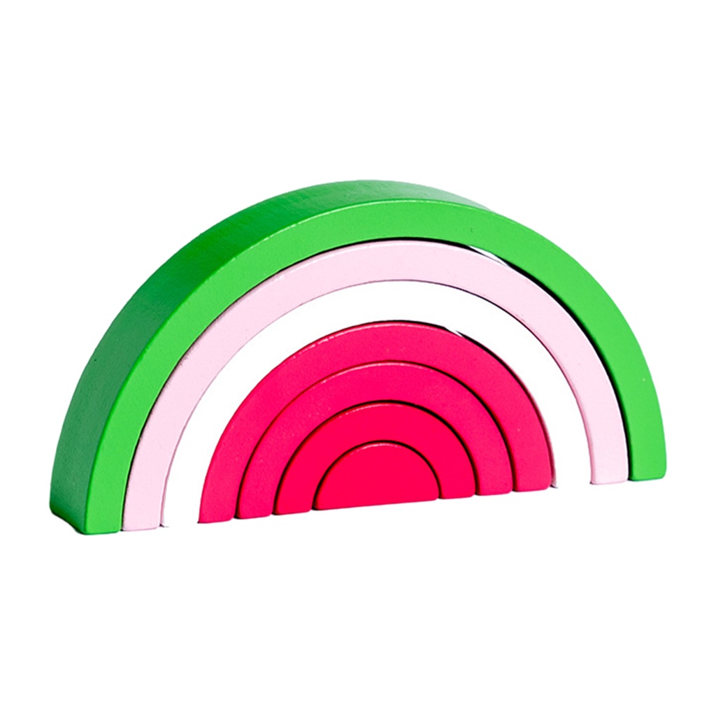 LAHOMIA Đồ Chơi Xếp Chồng Lên Nhau Bằng Gỗ Màu Cầu Vồng Phát Triển Trí Tuệ Cho Bé Trai