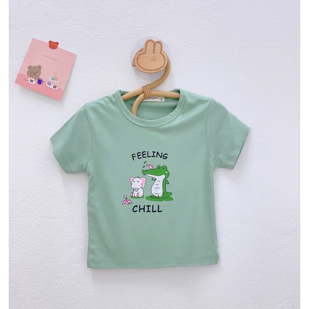 Áo cộc tay chất thun lạnh in hình dễ thương 6 màu thoáng mát cho bé (QATE529)