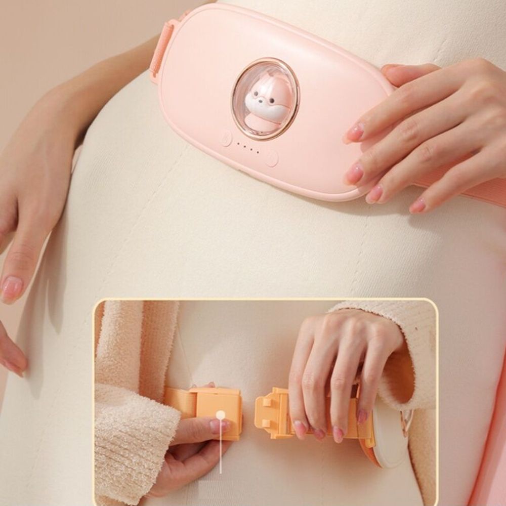 Đai Massage chườm nóng bụng kinh M28 Kèm Hộp Quà tặng mẹ người yêu - máy 4 Chế Độ mát xa giảm đau làm ấm cao cấp